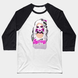 Skull Barbi Wavy Locks Baseball T-Shirt